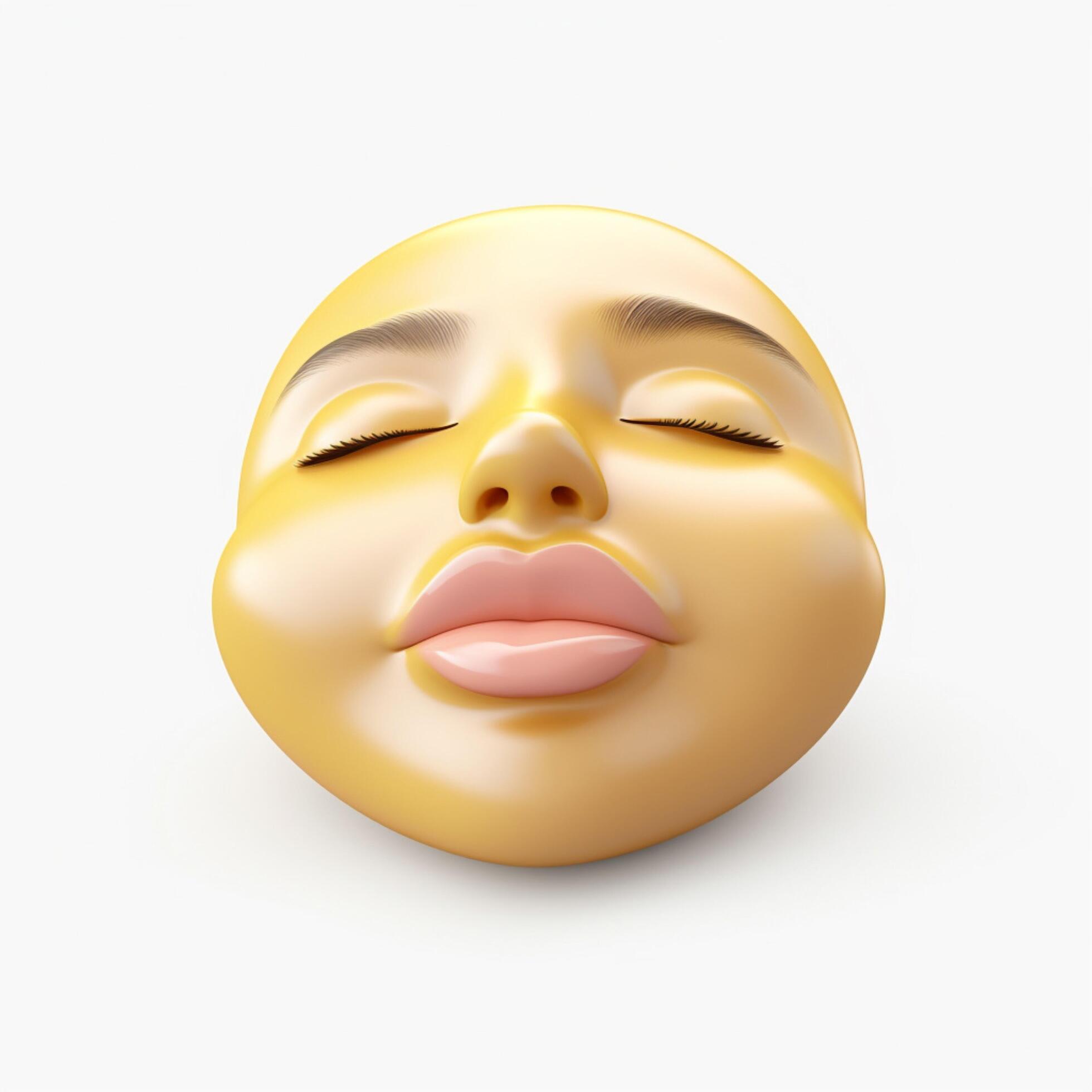Kissing Face with Closed Eyes emoji on white background hi 30689001