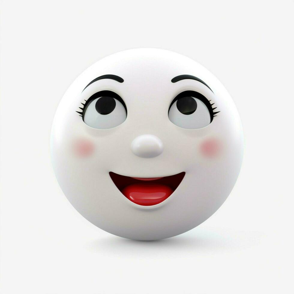 Kissing Face with Smiling Eyes emoji on white background h photo