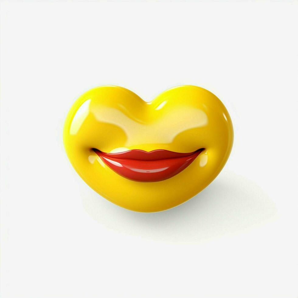 Kissing Face with Smiling Eyes emoji on white background h photo