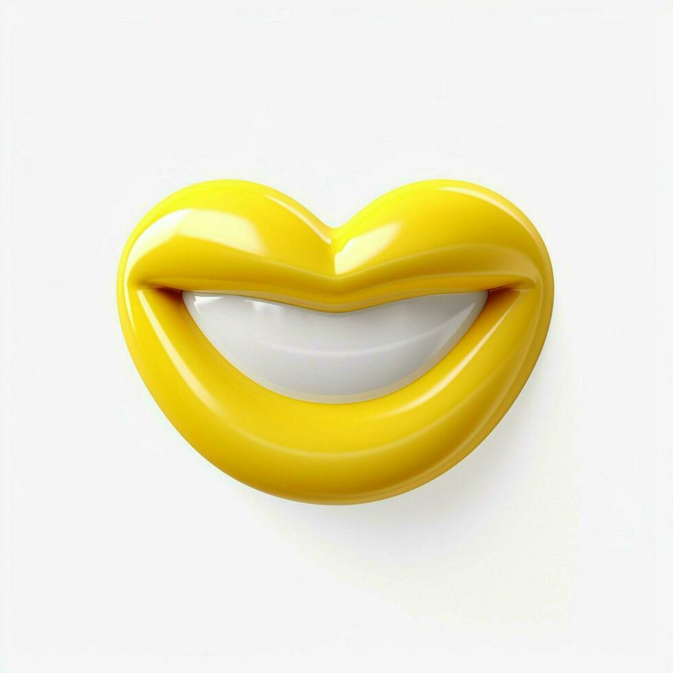 Kissing Face with Smiling Eyes emoji on white background h photo
