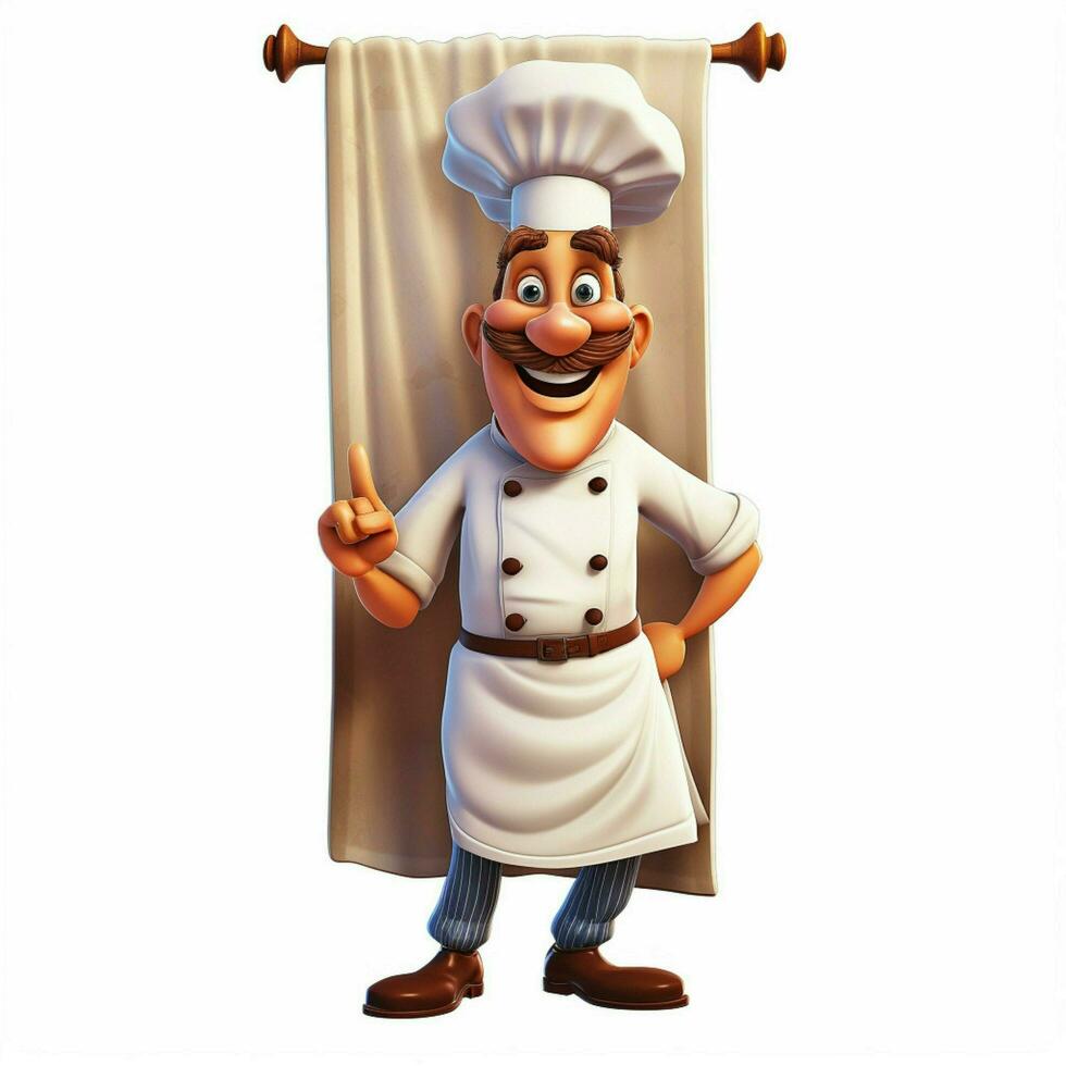 Kitchen towel 2d cartoon illustraton on white background h photo