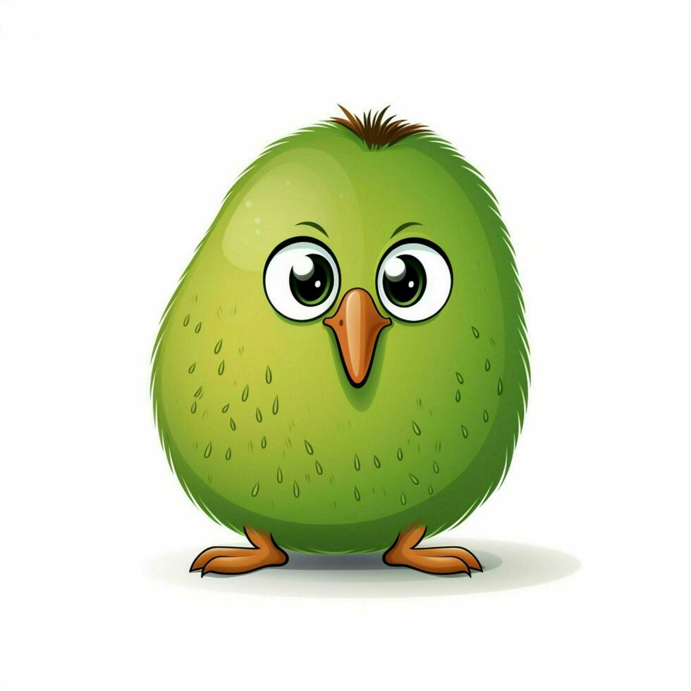 kiwi 2d dibujos animados vector ilustración en blanco antecedentes Hola foto