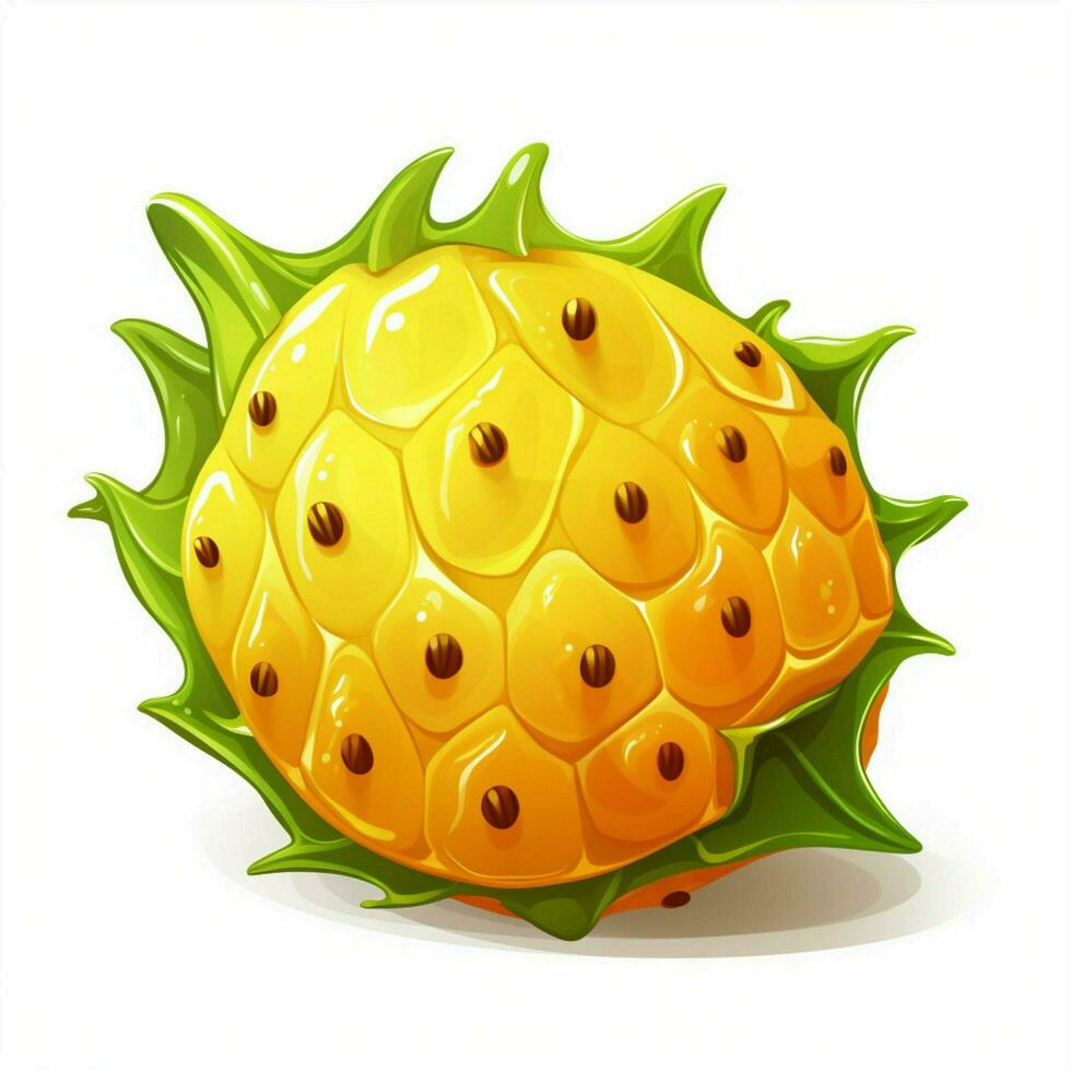 Kiwano 2d cartoon illustraton on white background high qua photo
