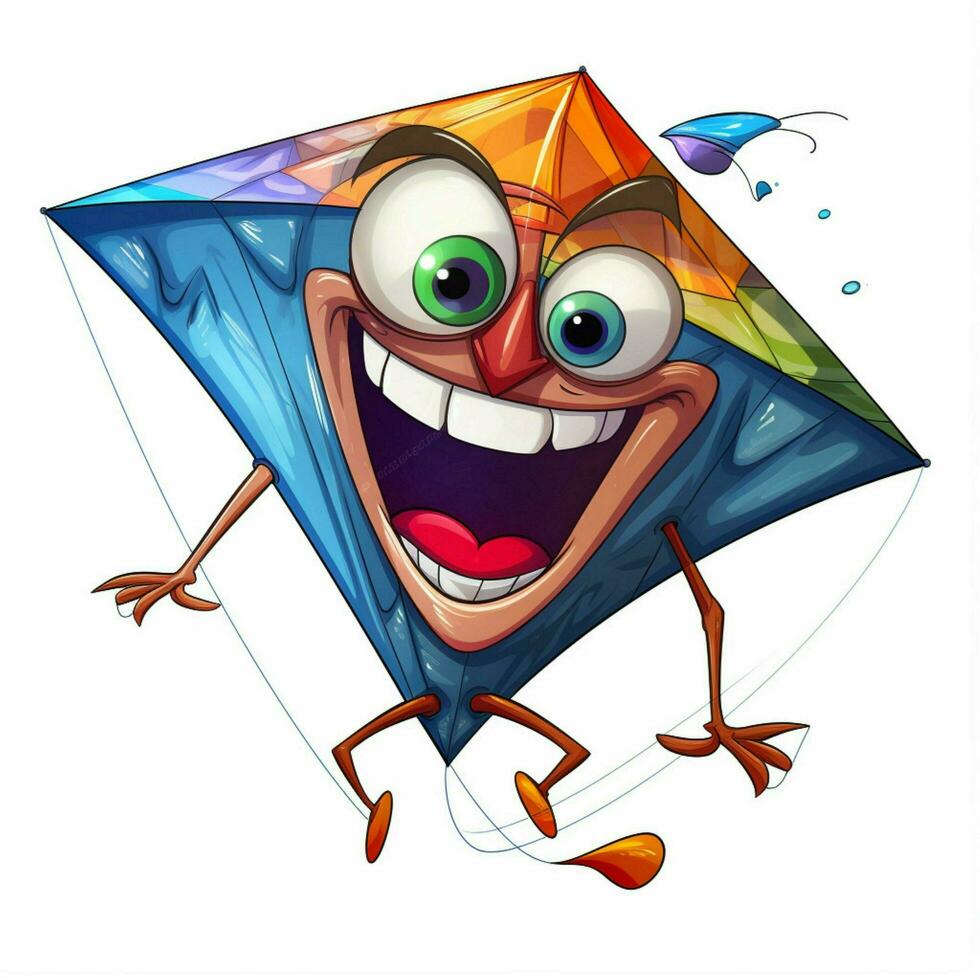 Kite 2d cartoon illustraton on white background high quali photo
