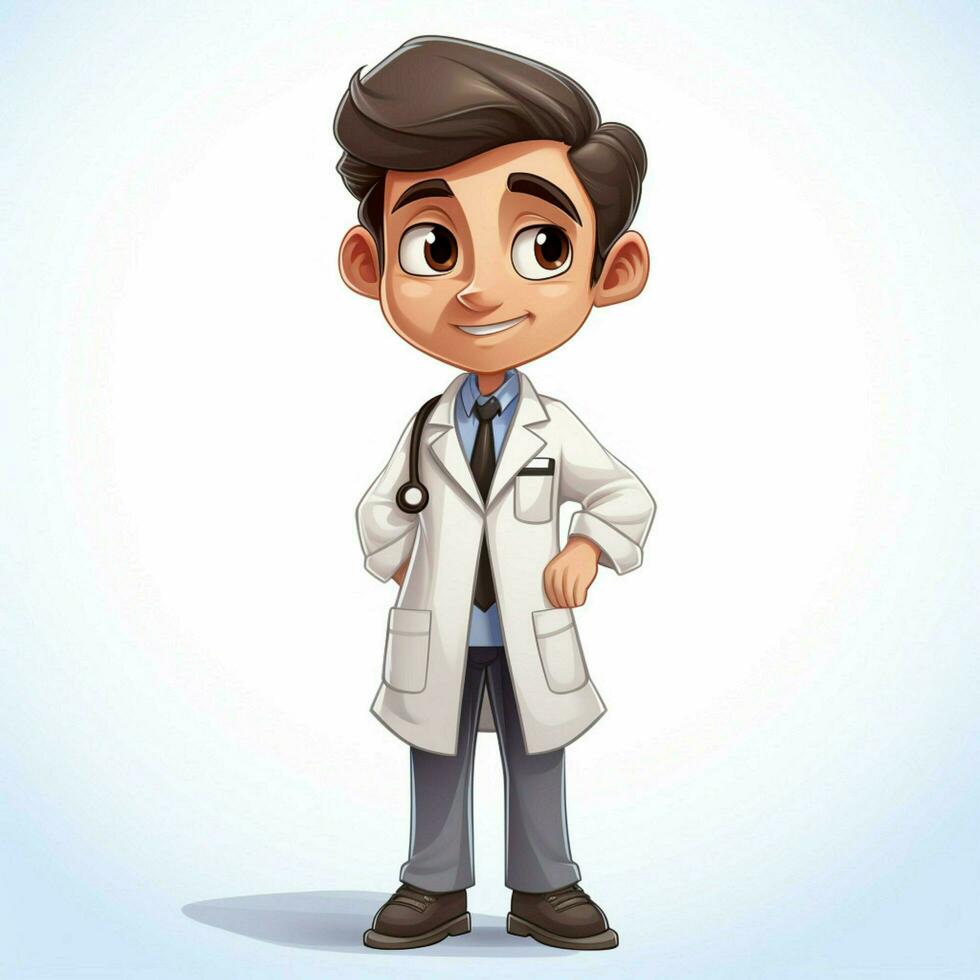 Lab Coat 2d cartoon illustraton on white background high q photo