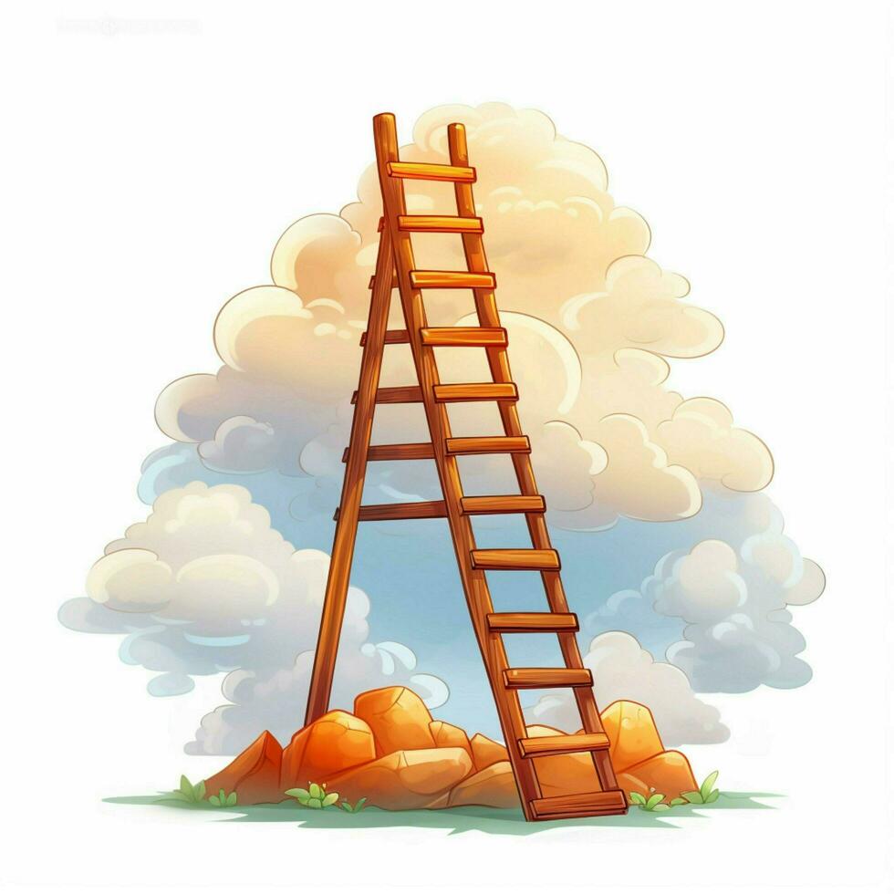 Ladder 2d cartoon vector illustration on white background photo