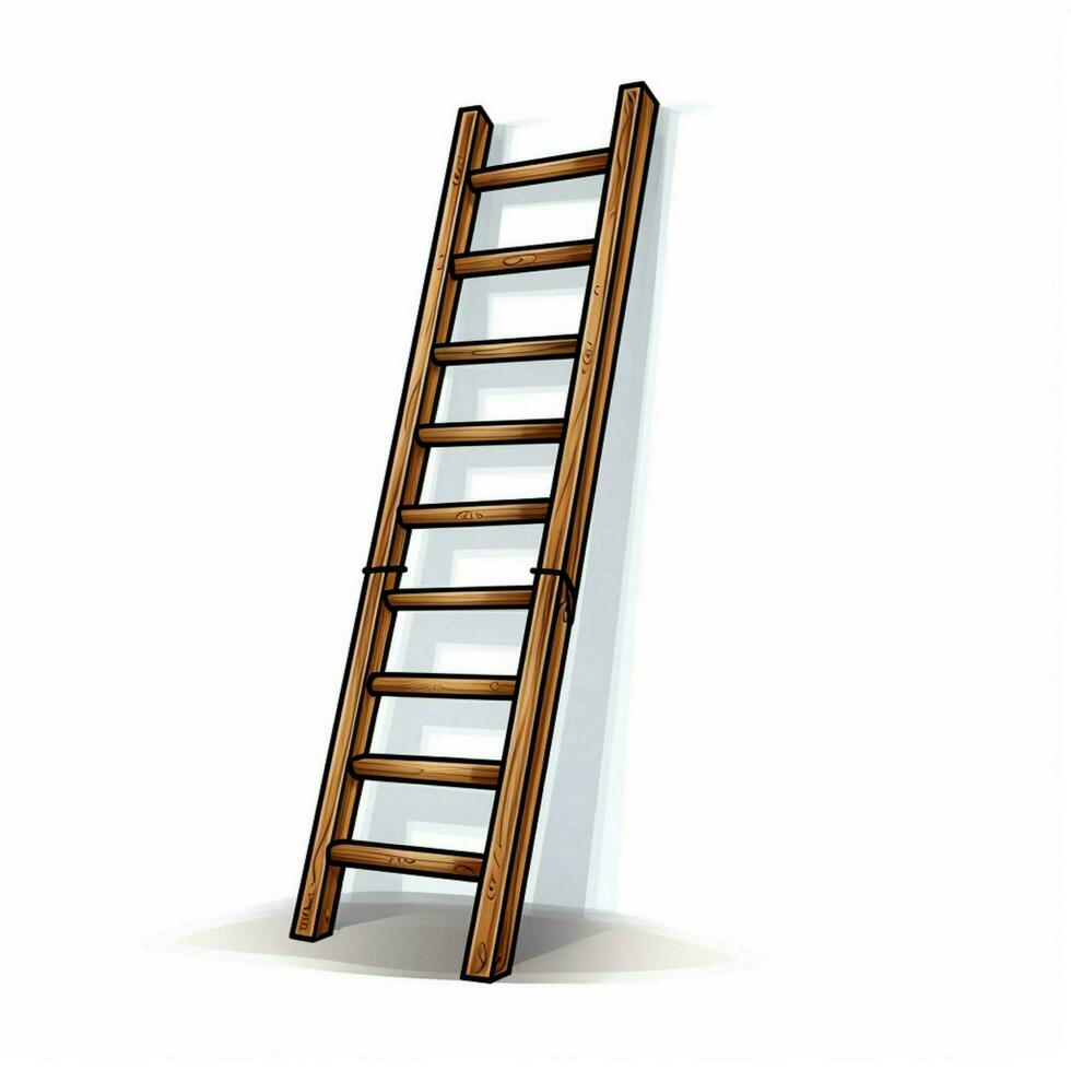 Ladder 2d cartoon vector illustration on white background photo