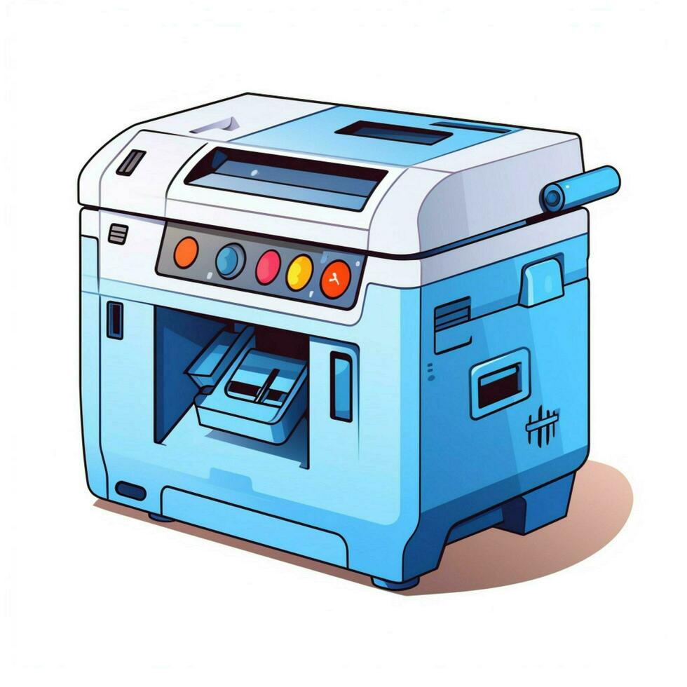 Laser printer 2d cartoon illustraton on white background h photo