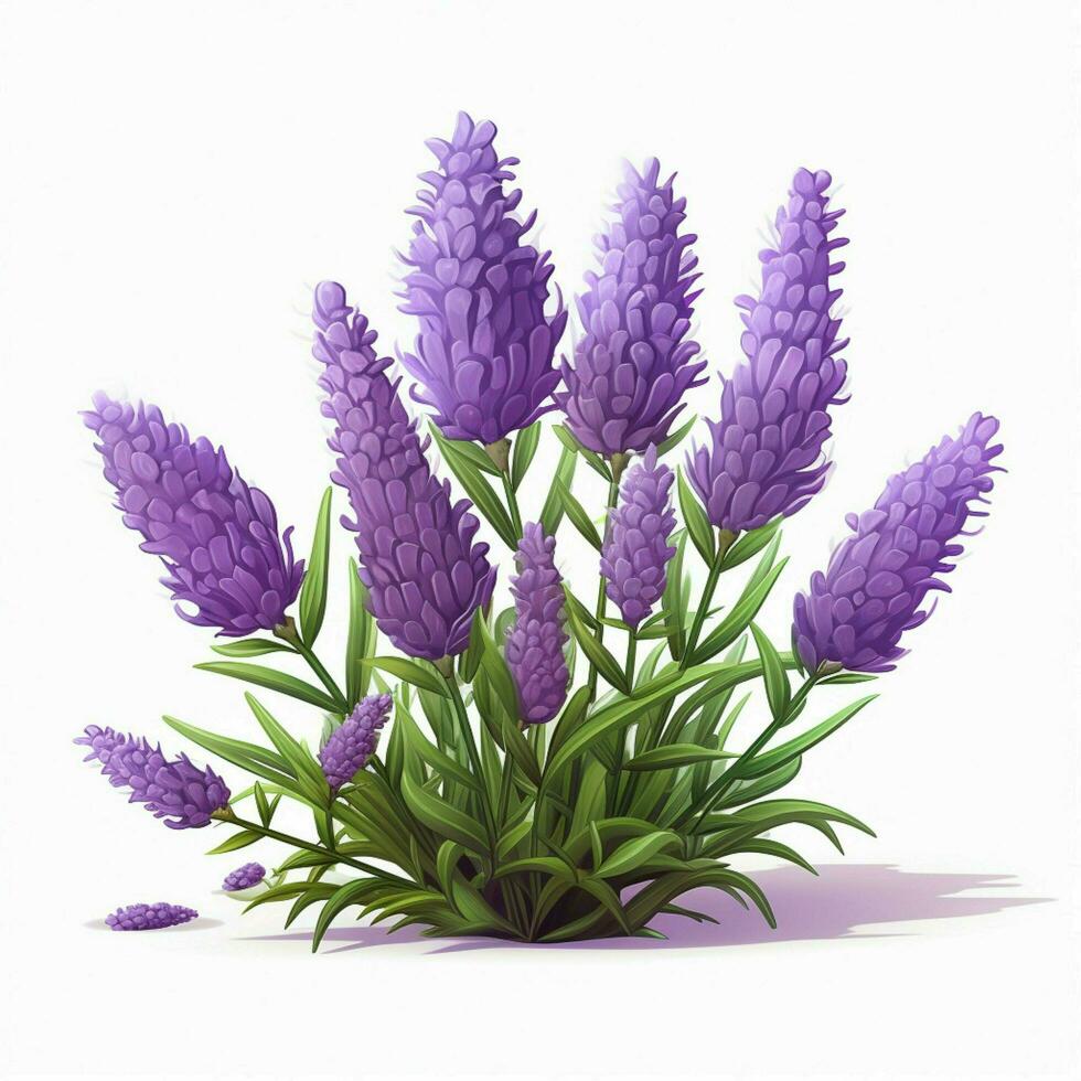 Lavender 2d cartoon illustraton on white background high q photo