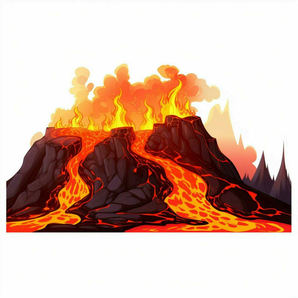 Lava 2d cartoon vector illustration on white background hi photo