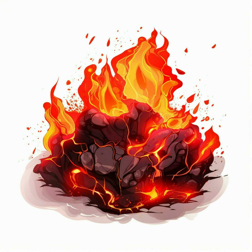 Lava 2d cartoon vector illustration on white background hi photo