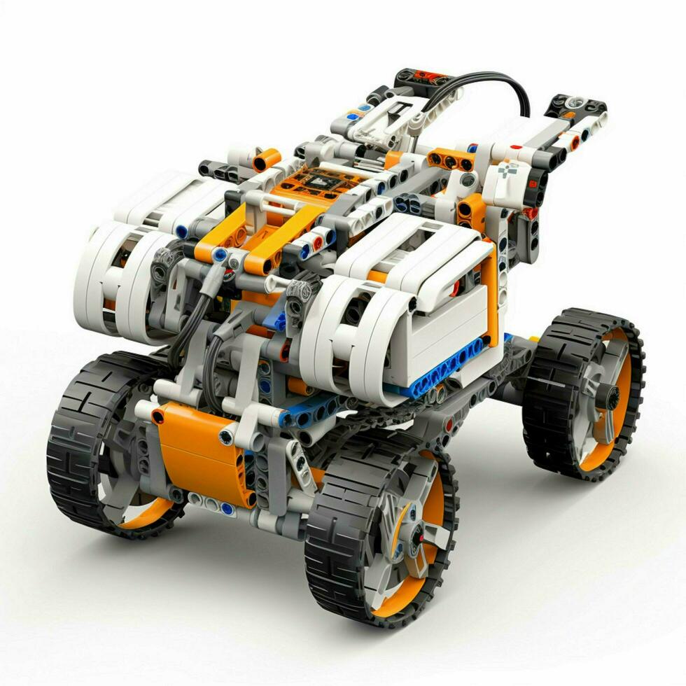 Lego Mindstorms NXT 2d cartoon illustraton on white backgr photo
