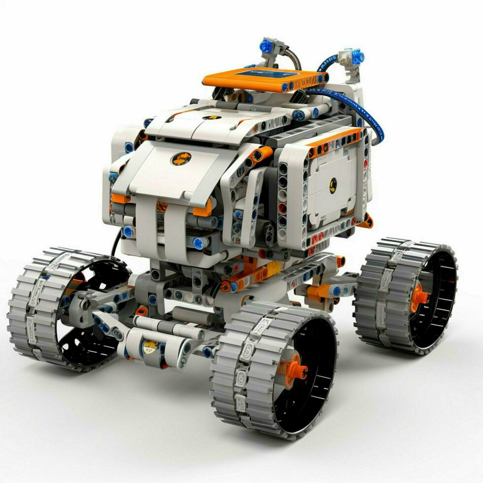 Lego Mindstorms NXT 2d cartoon illustraton on white backgr photo