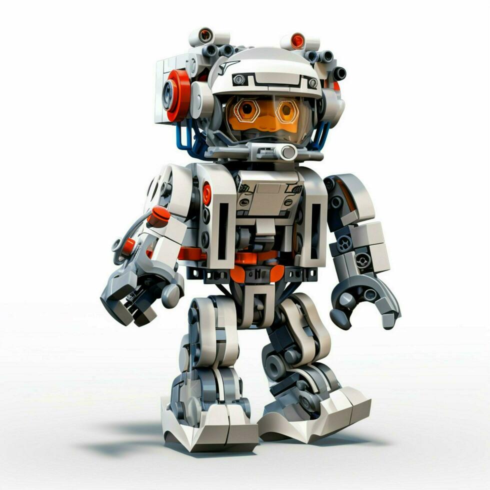 Lego Mindstorms 2d cartoon illustraton on white background photo