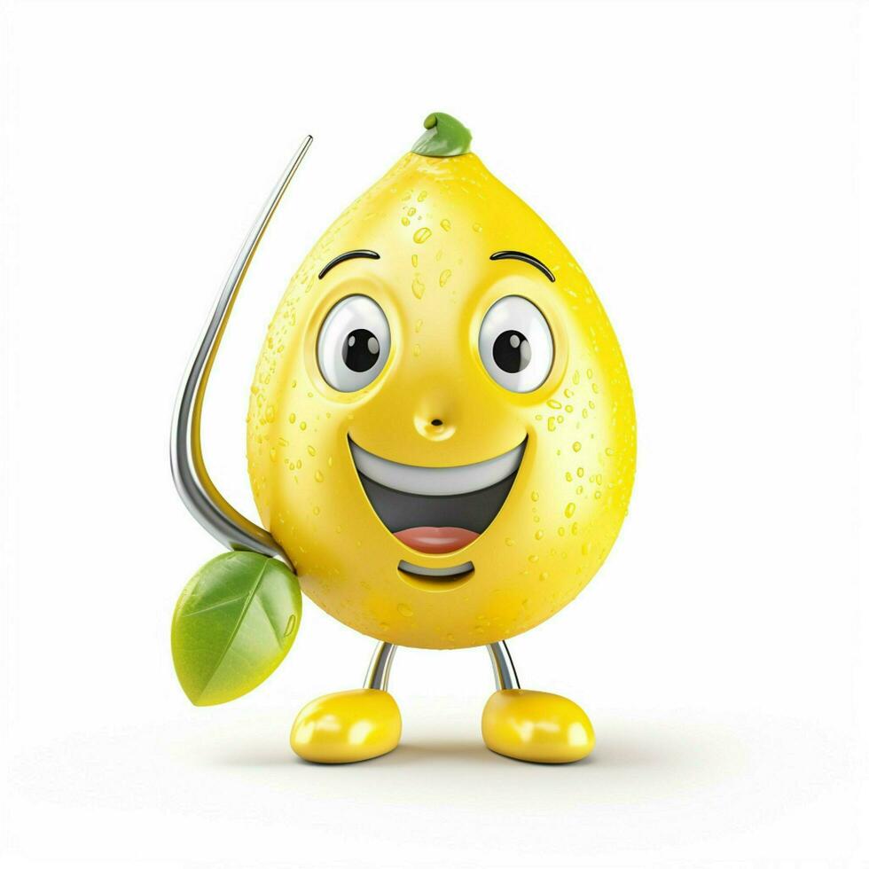 Lemon Squeezer 2d cartoon illustraton on white background photo