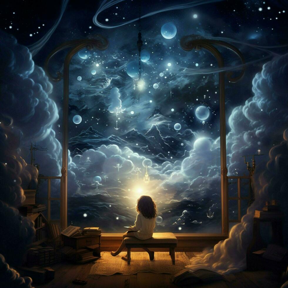 Light-infused dreams of boundless imagination photo