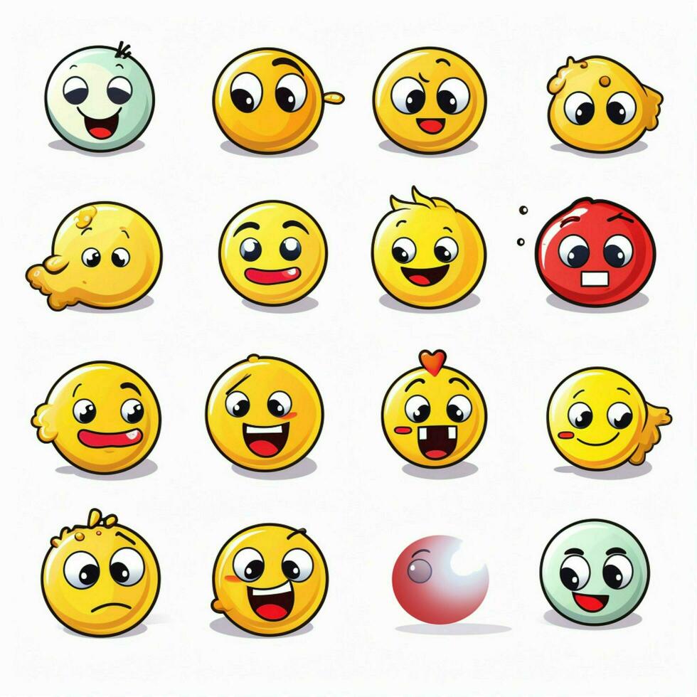 Light and Video Emojis 2d cartoon vector illustration on photo