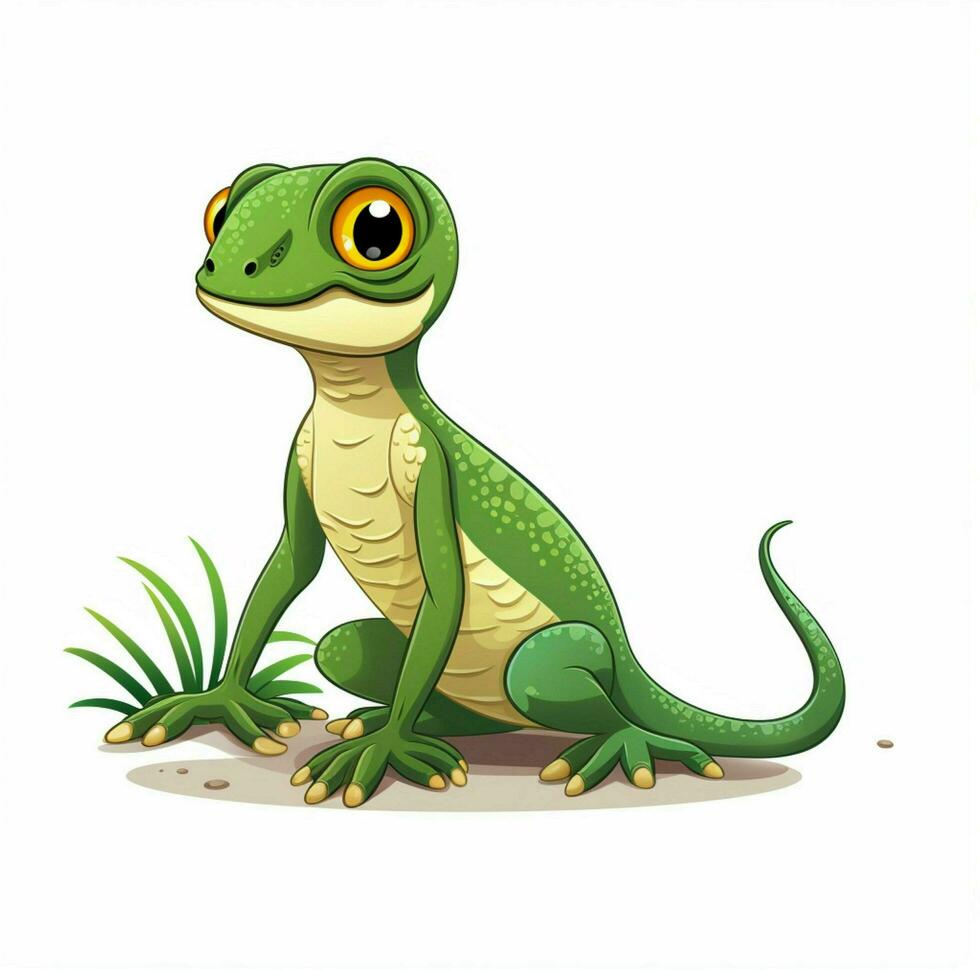 Lizard 2d cartoon vector illustration on white background photo
