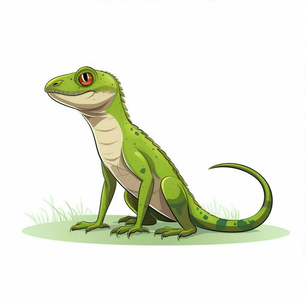 Lizard 2d cartoon vector illustration on white background photo