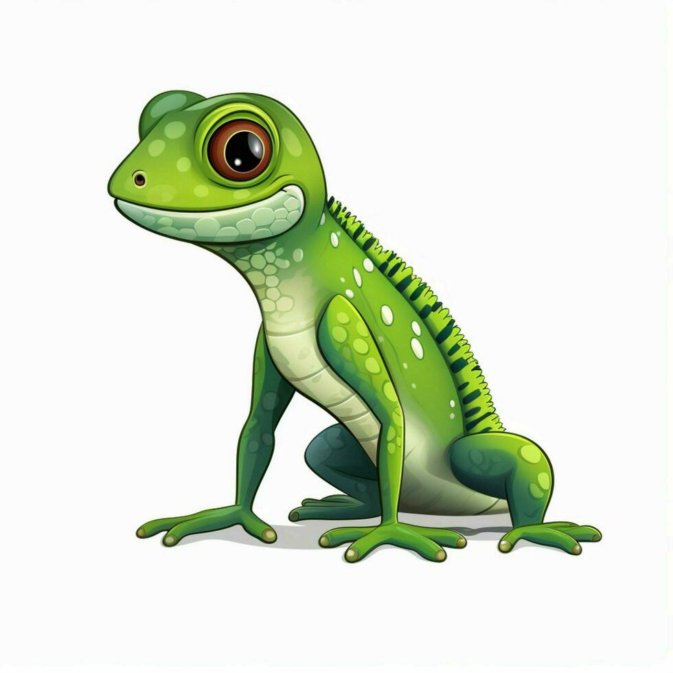 Lizard 2d cartoon vector illustration on white background photo