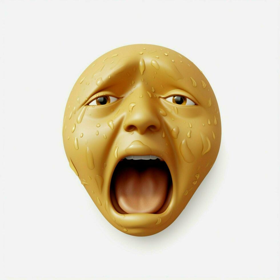 Loudly Crying Face emoji on white background high quality photo