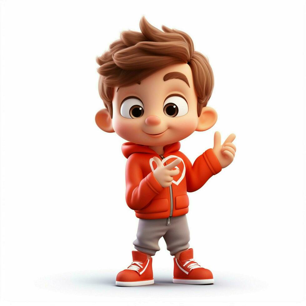 Love-You Gesture 2d cartoon illustraton on white background photo