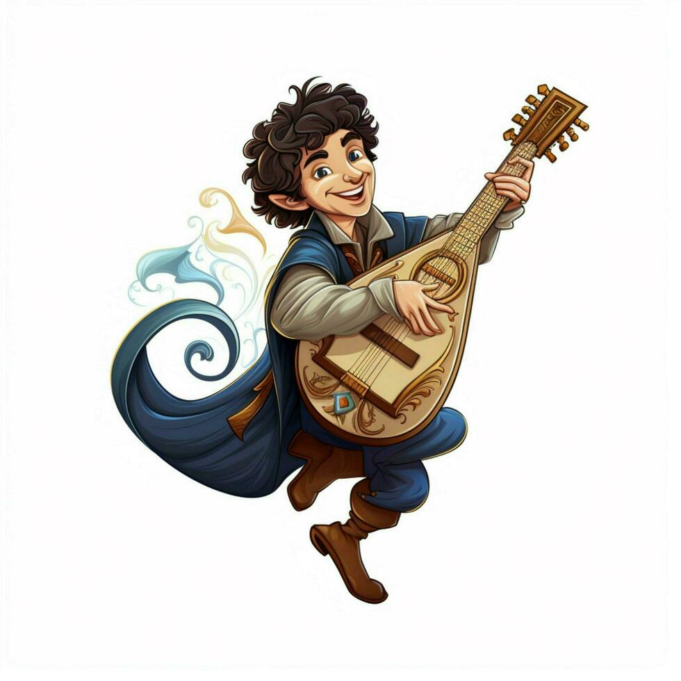 Lute 2d cartoon vector illustration on white background photo