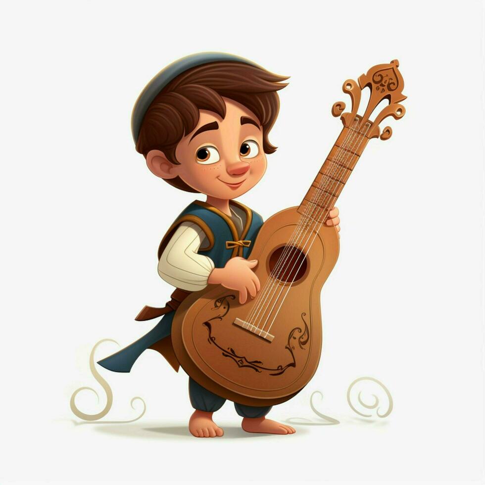 Lute 2d cartoon vector illustration on white background photo