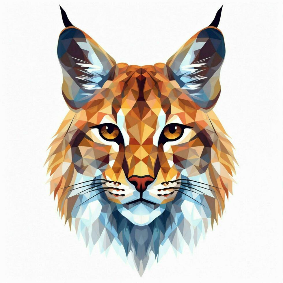 Lynx 2d cartoon vector illustration on white background photo