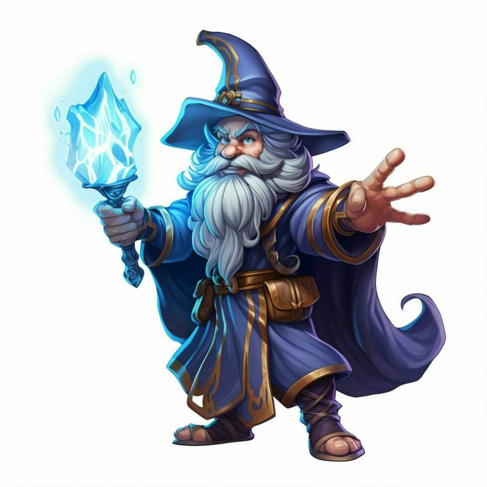 Mage 2d cartoon illustraton on white background high quality photo