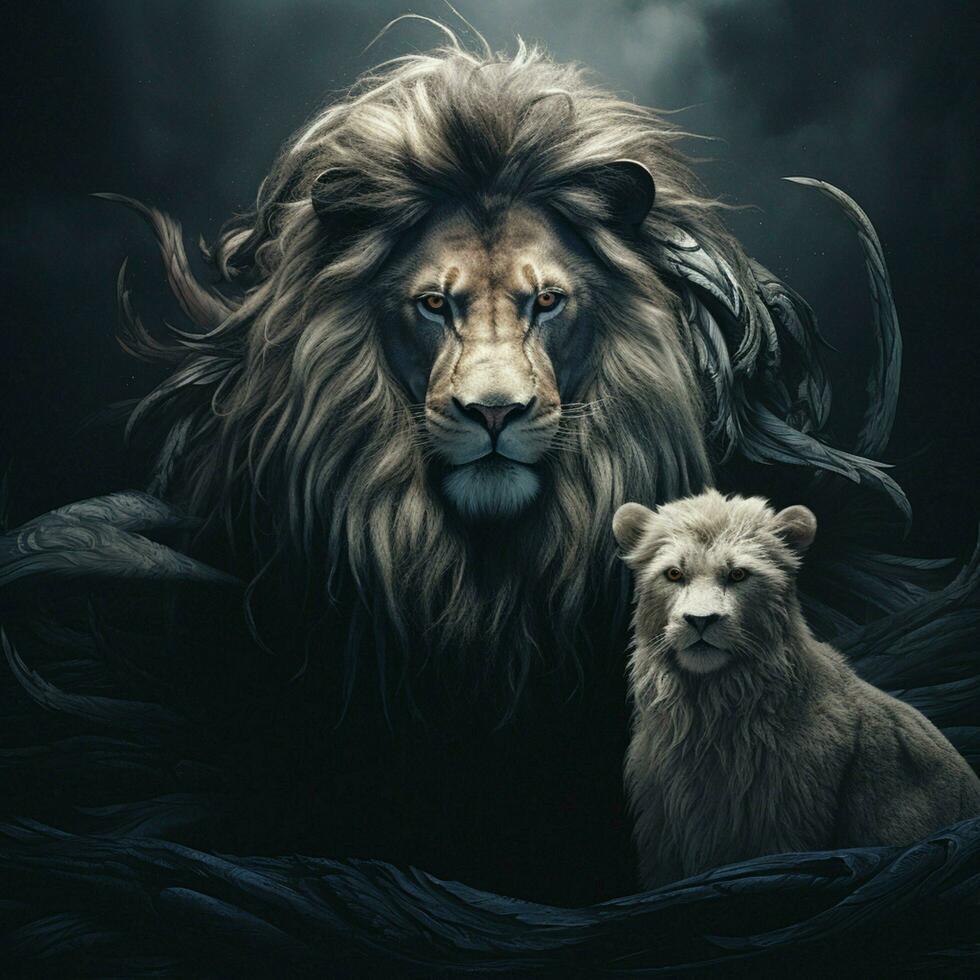Majestic creatures with noble gazes photo