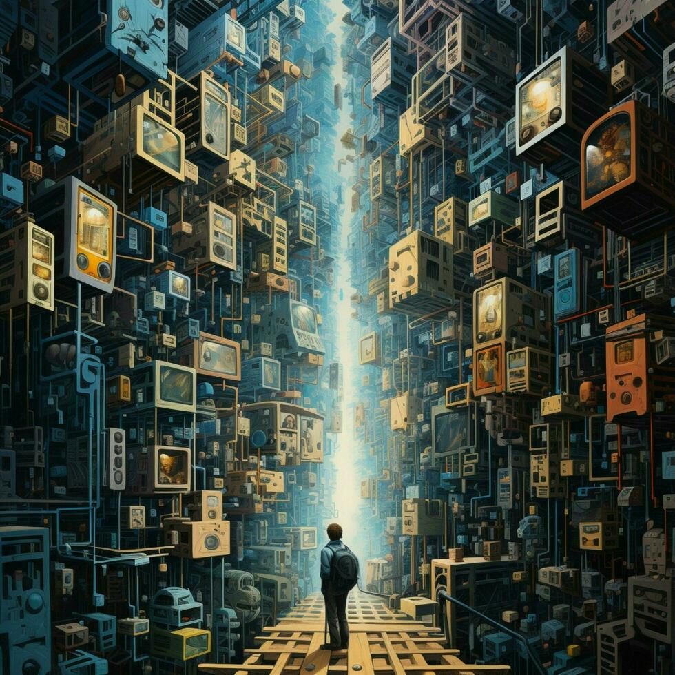 Malfunctioning algorithms distorting reality into art photo