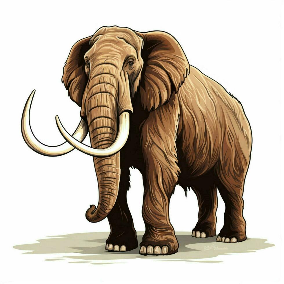 Mammoth 2d cartoon vector illustration on white background photo