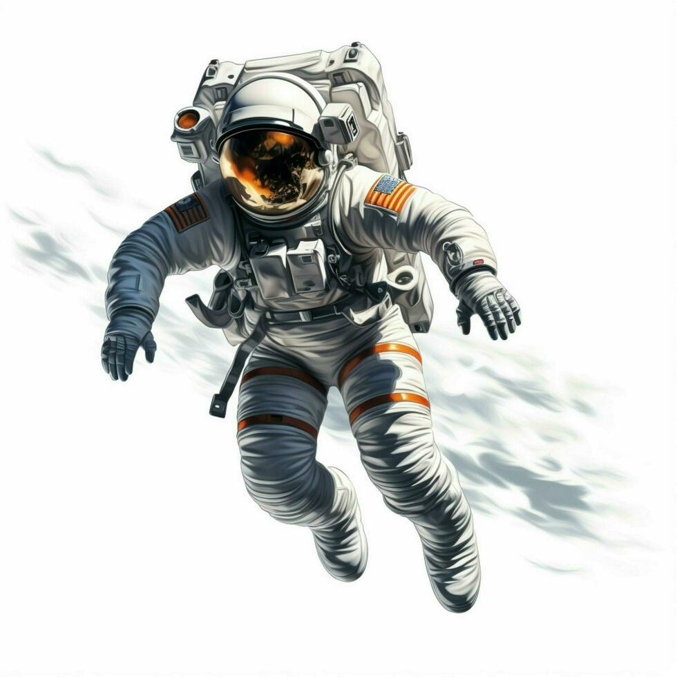 Man Astronaut 2d cartoon illustraton on white background h photo