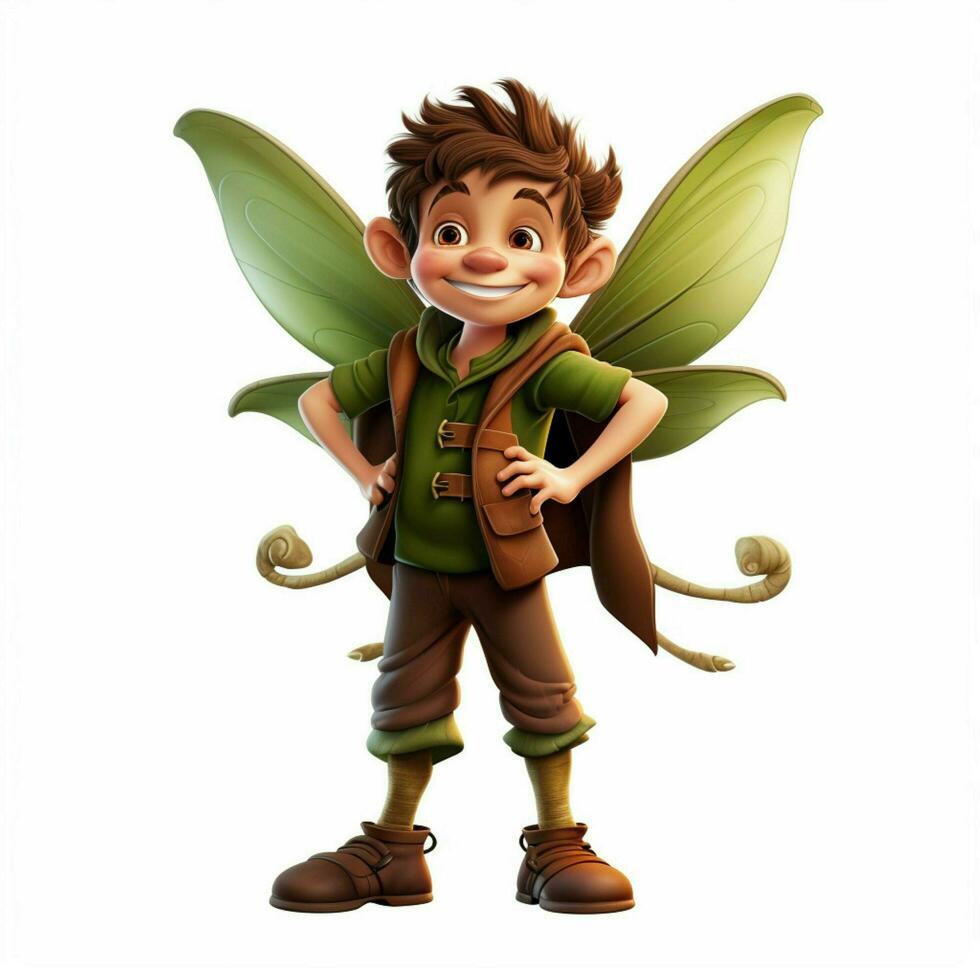 Man Fairy 2d cartoon illustraton on white background high photo