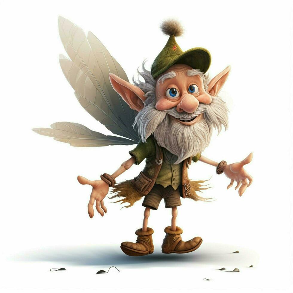 Man Fairy 2d cartoon illustraton on white background high photo