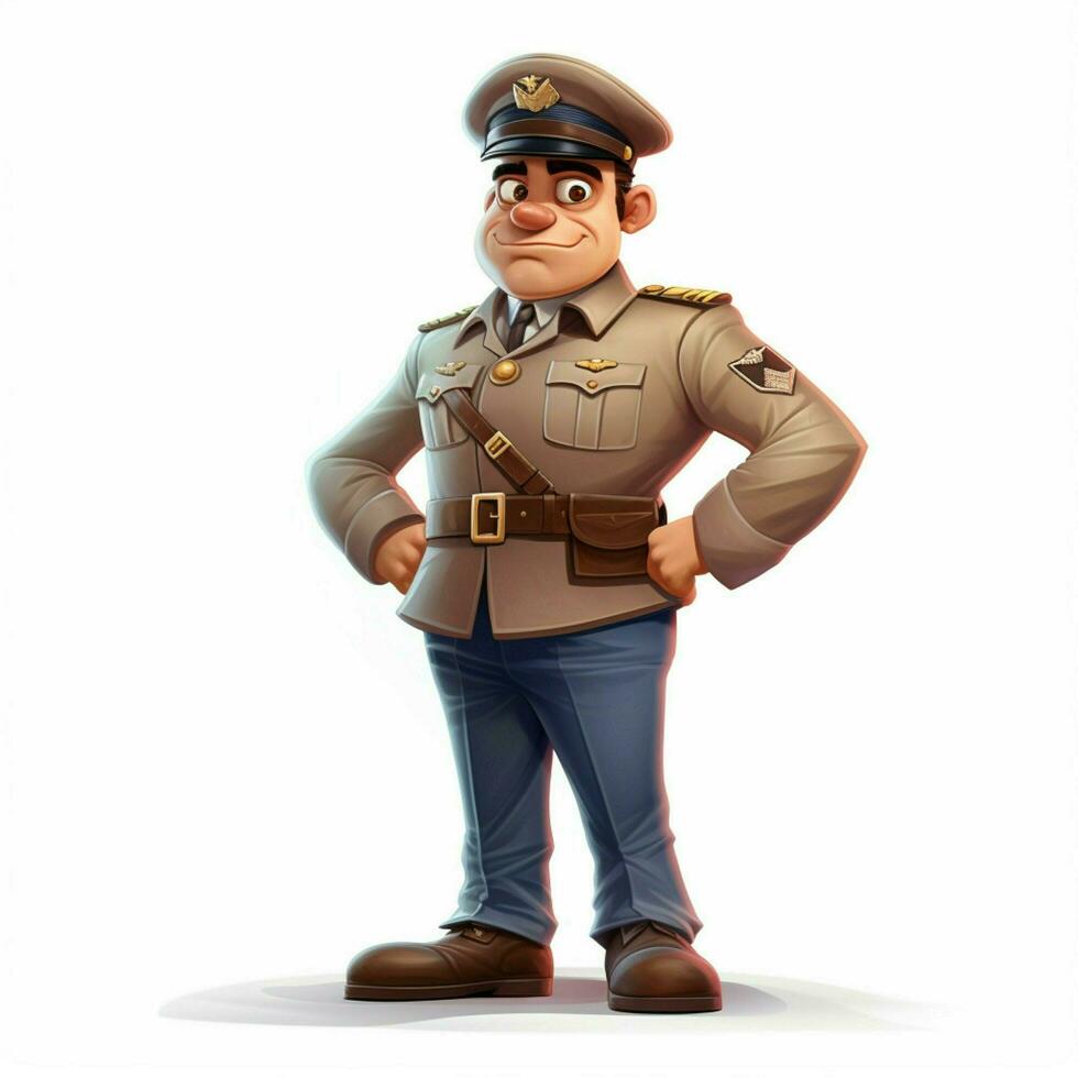 Man Guard 2d cartoon illustraton on white background high photo