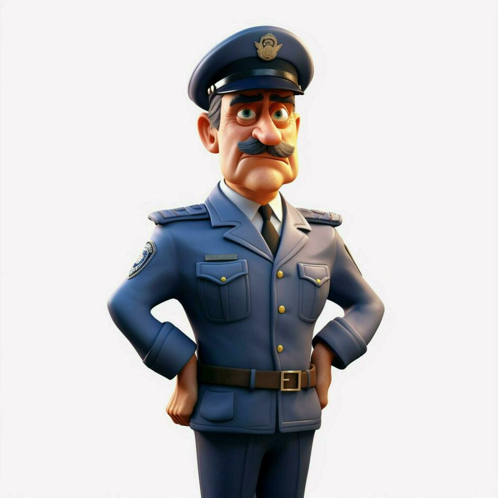 Man Guard 2d cartoon illustraton on white background high photo