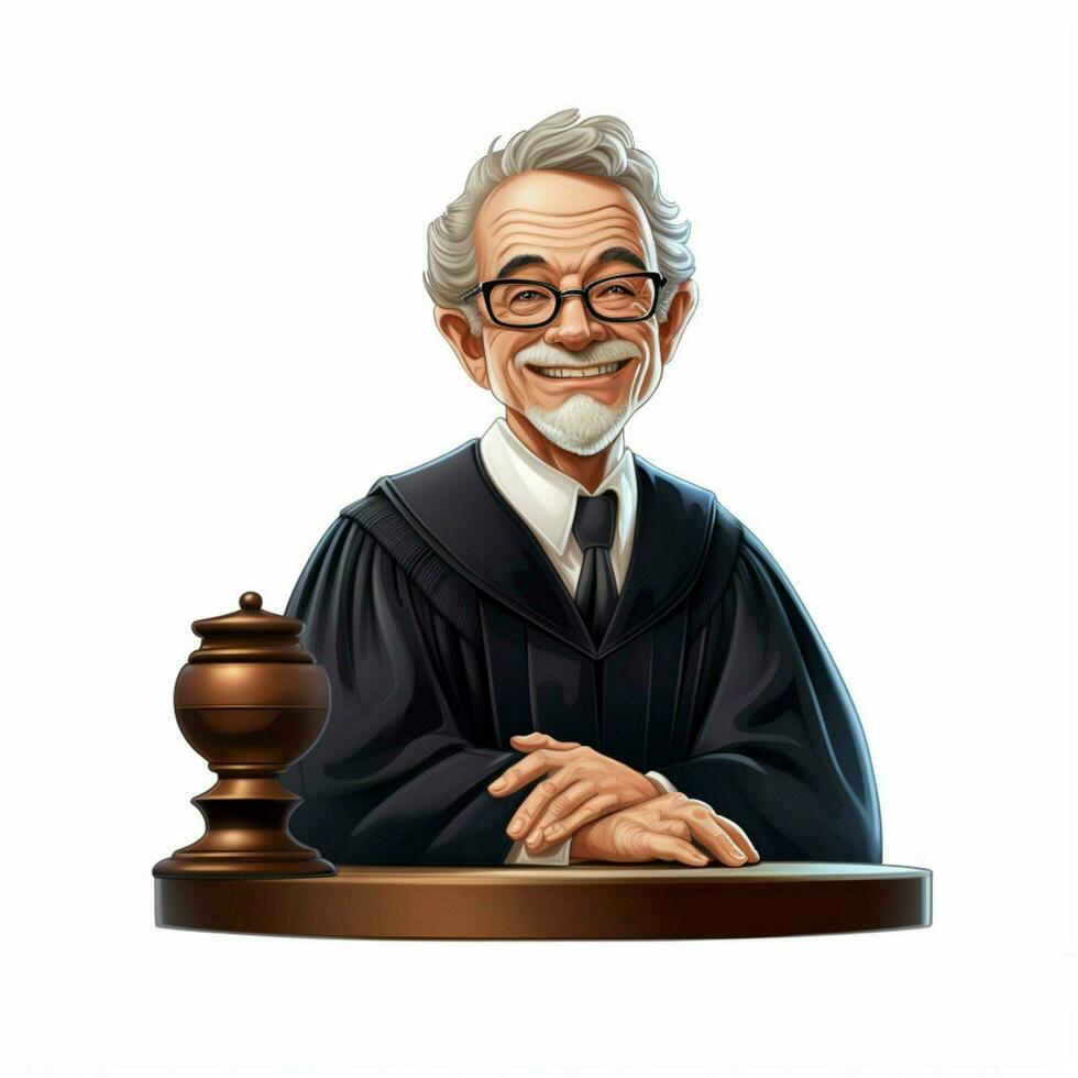 Man Judge 2d cartoon illustraton on white background high photo