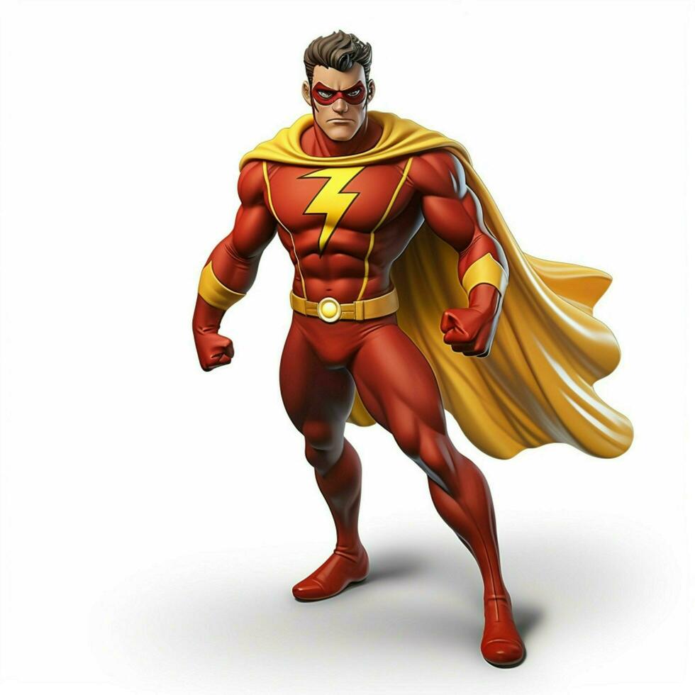 Man Superhero 2d cartoon illustraton on white background h photo