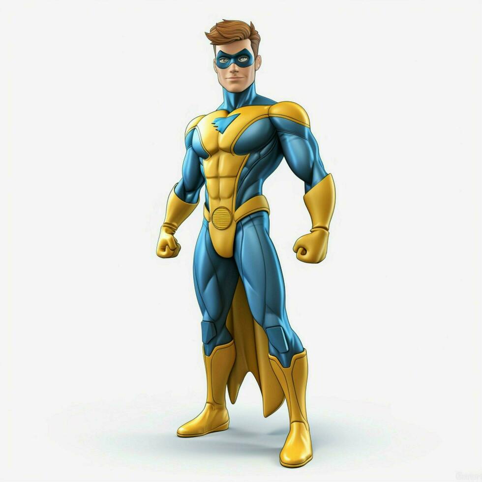 Man Superhero 2d cartoon illustraton on white background h photo