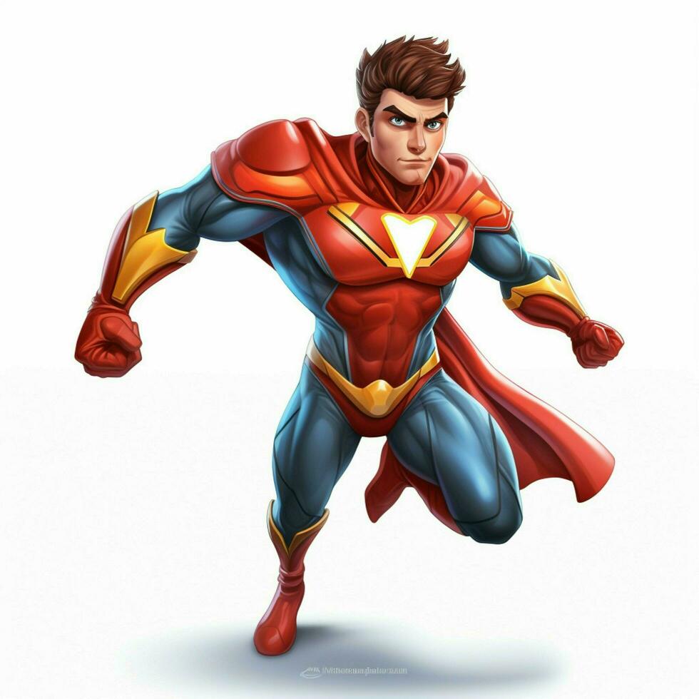 Man Superhero 2d cartoon illustraton on white background h photo
