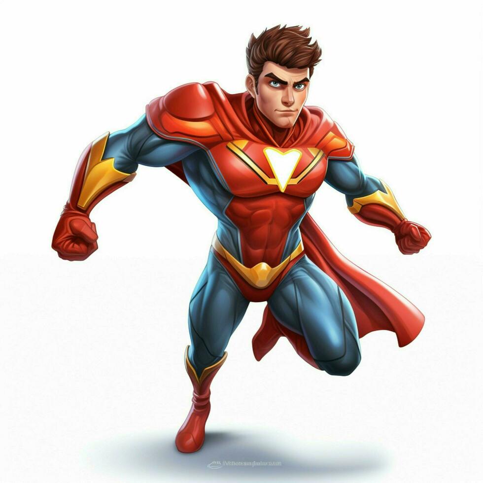 Man Superhero 2d cartoon illustraton on white background h photo