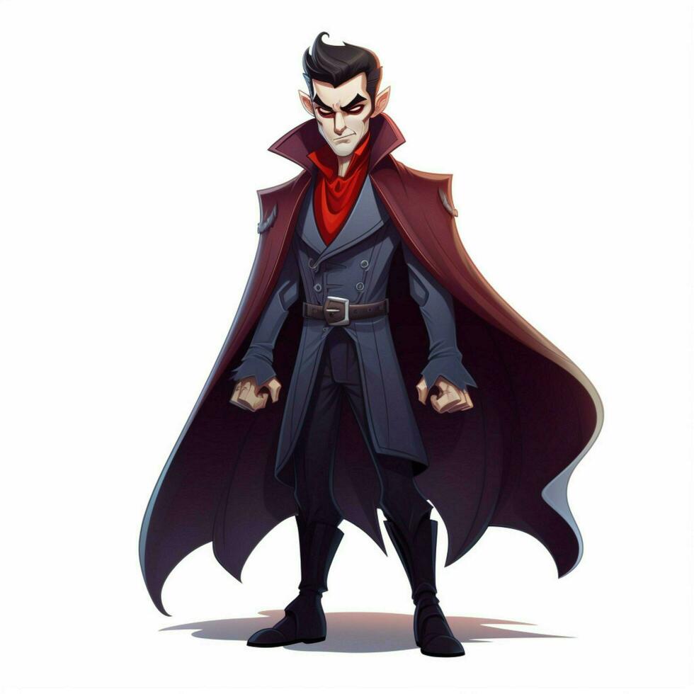 Man Vampire 2d cartoon illustraton on white background high photo