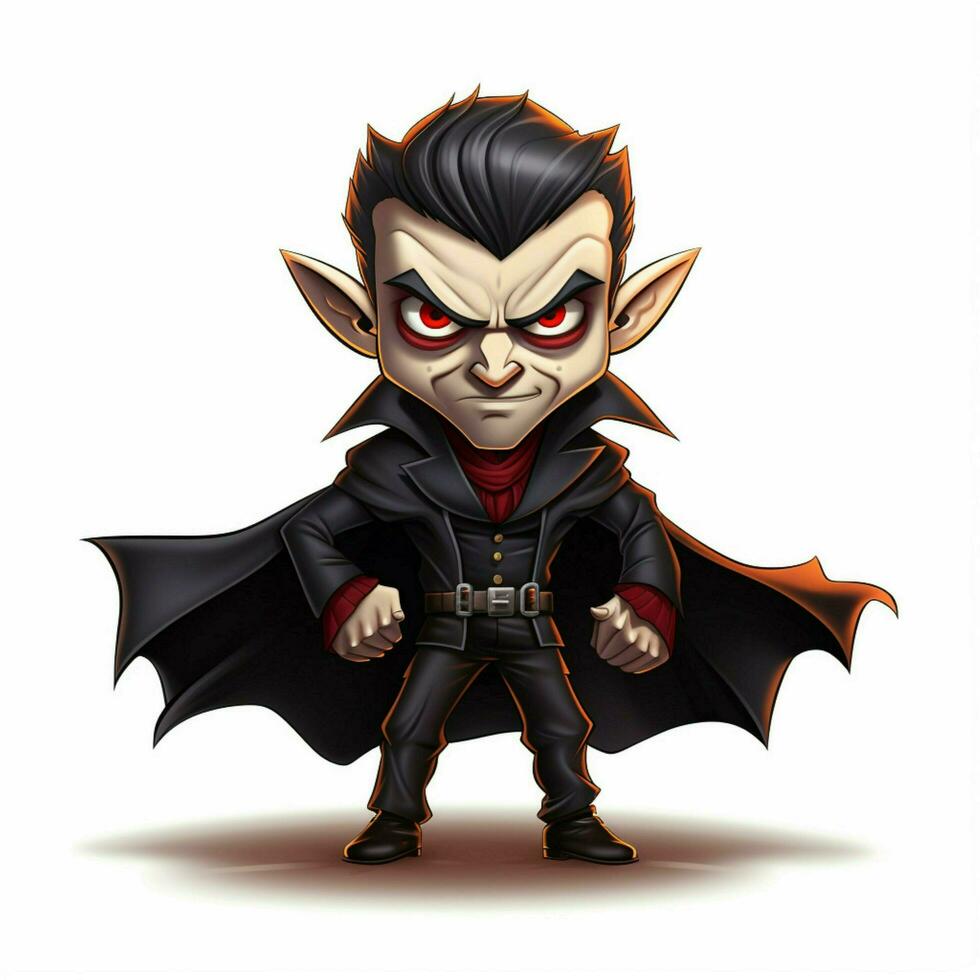 Man Vampire 2d cartoon illustraton on white background high photo