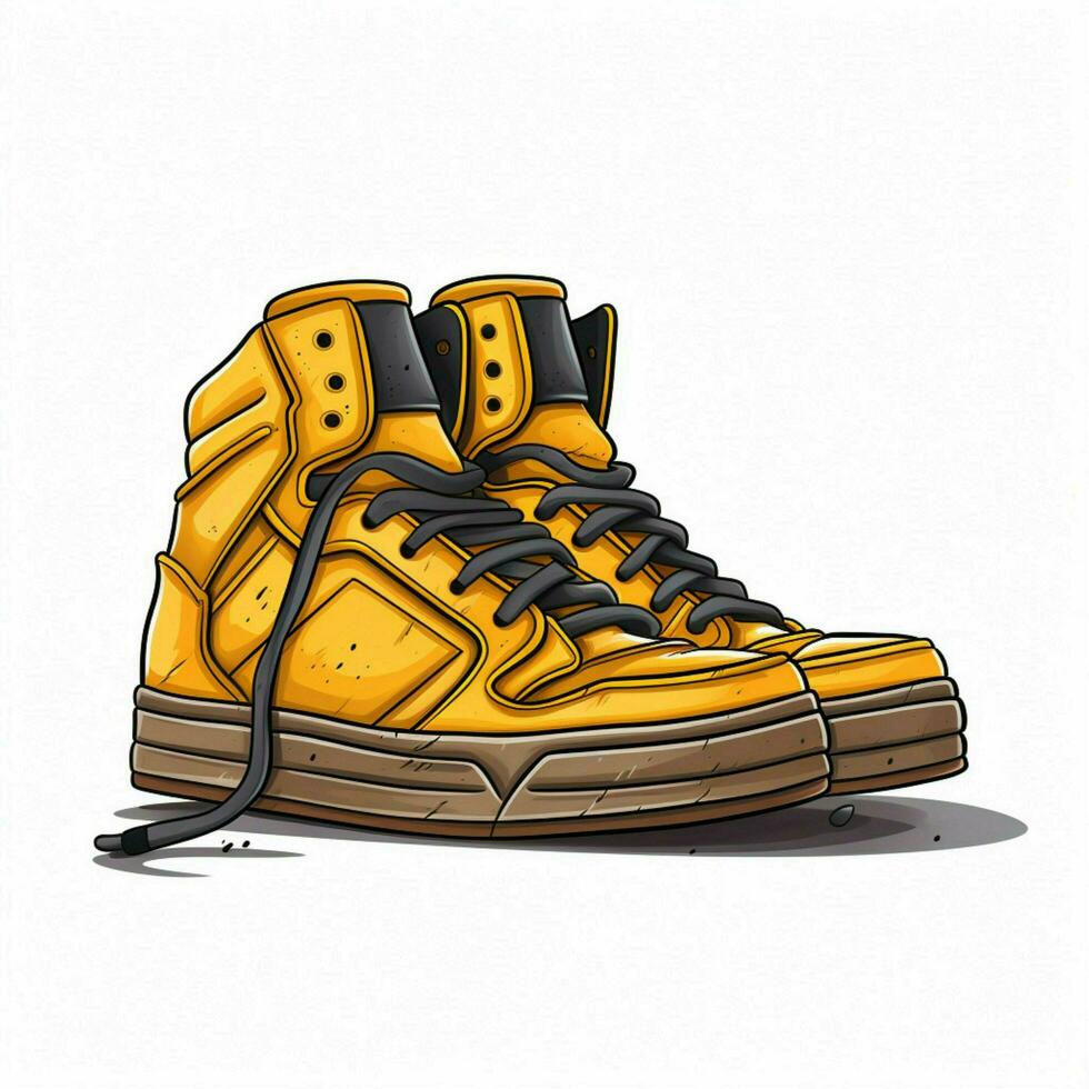 Mans Shoe 2d cartoon illustraton on white background high photo