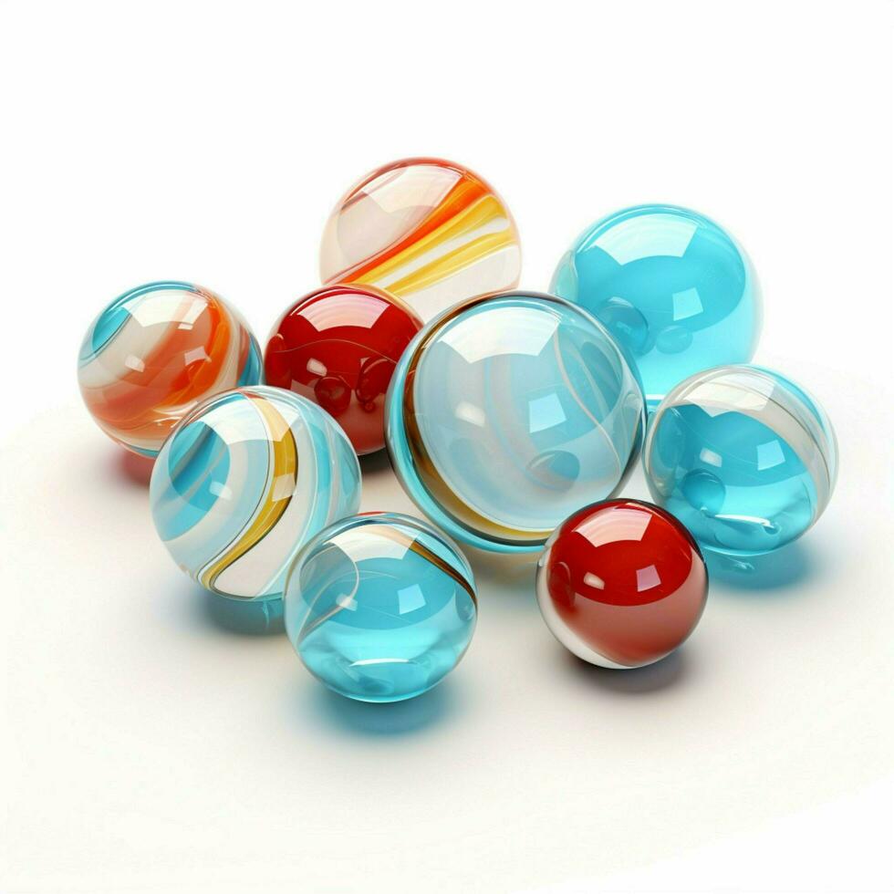 Marbles 2d cartoon illustraton on white background high qu photo