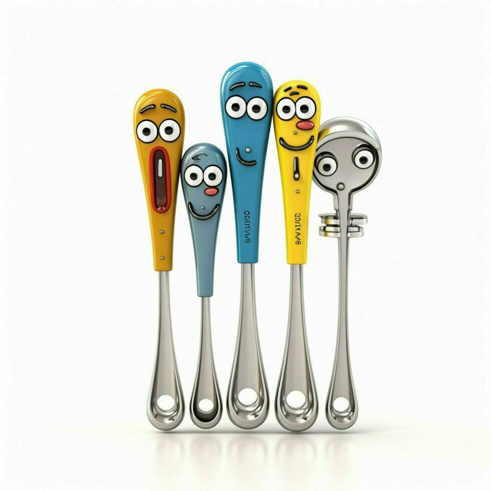 Measuring Spoons 2d cartoon illustraton on white backgroun photo