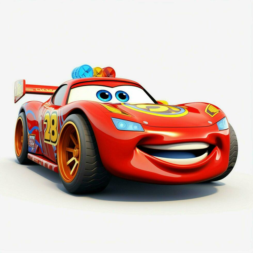 Mattel Auto Race 2d cartoon illustraton on white backgroun photo