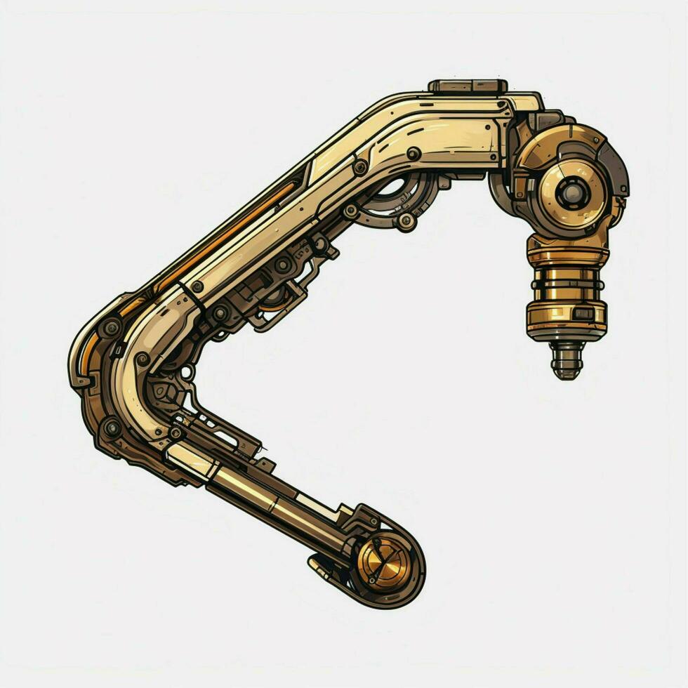 Mechanical Arm 2d cartoon illustraton on white background photo